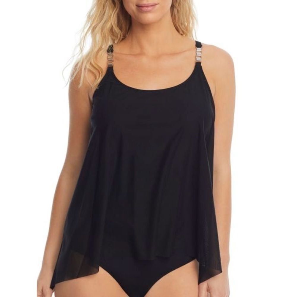 COCO REEF Current Mesh-Layer Bra-Sized Tankini Top, swimwear, swimsuit